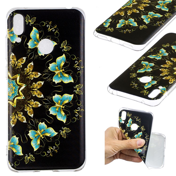 Pattern Printing TPU Case for Huawei Y7 (2019) - Colorized Butterfly-1