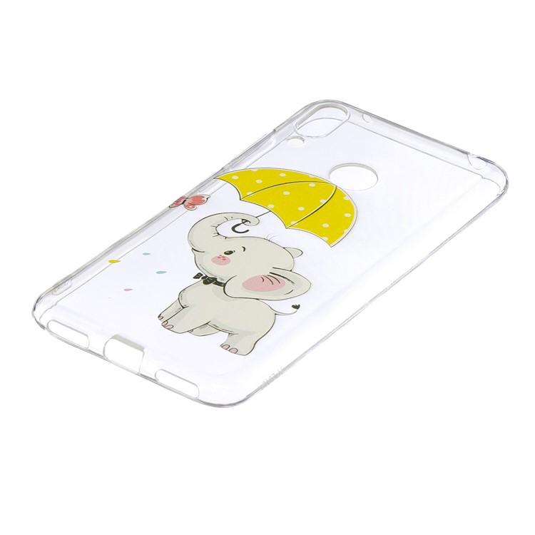 Padrão De Impressão Em TPU Para Huawei Y7 (2019) - Elefante Segurando Um Guarda-chuva-3