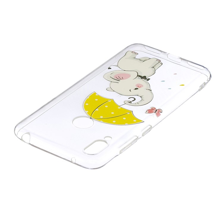 Padrão De Impressão Em TPU Para Huawei Y7 (2019) - Elefante Segurando Um Guarda-chuva-4