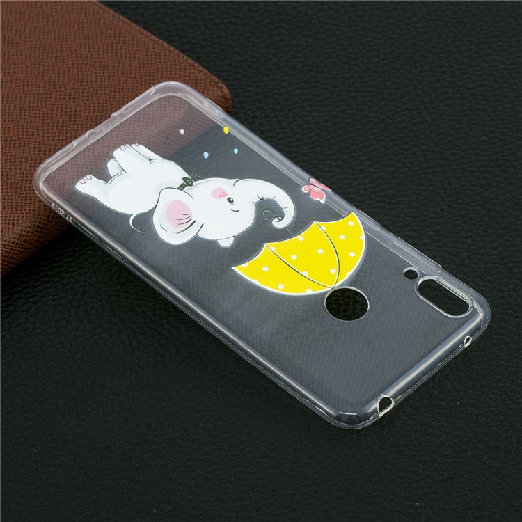 Padrão De Impressão Em TPU Para Huawei Y7 (2019) - Elefante Segurando Um Guarda-chuva-7