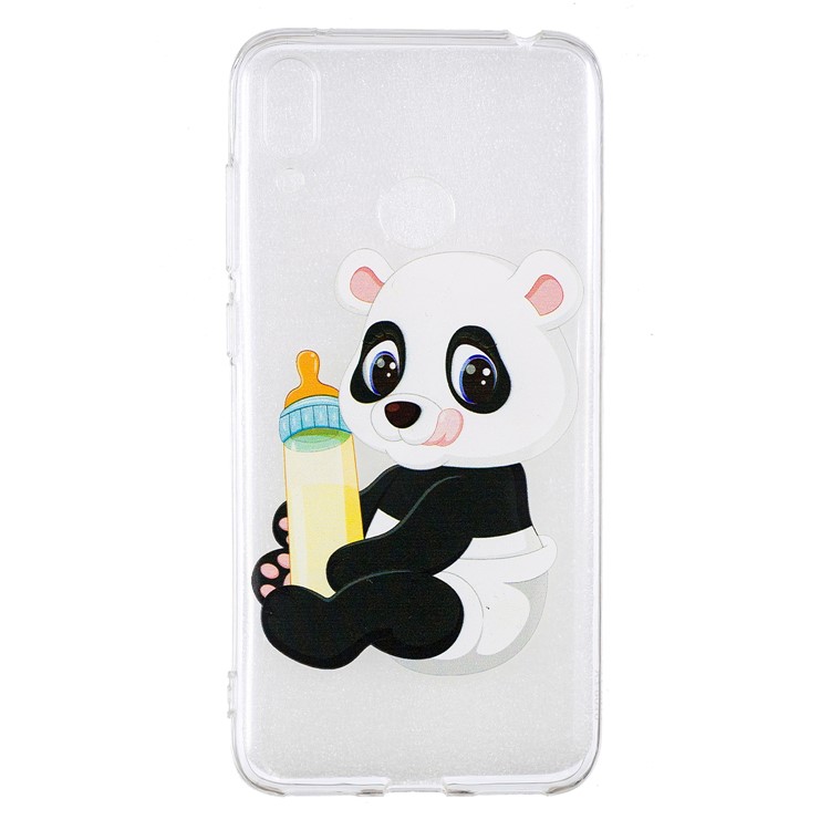 Pattern Printing TPU Case for Huawei Y7 (2019) - Panda Holding a Bottle-2