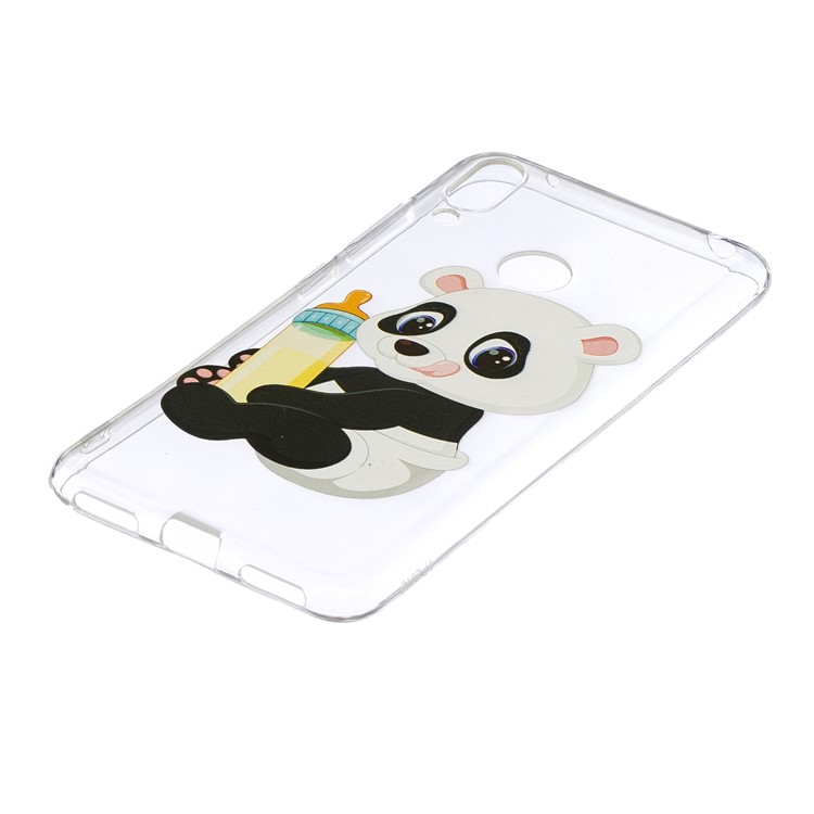 Pattern Printing TPU Case for Huawei Y7 (2019) - Panda Holding a Bottle-3