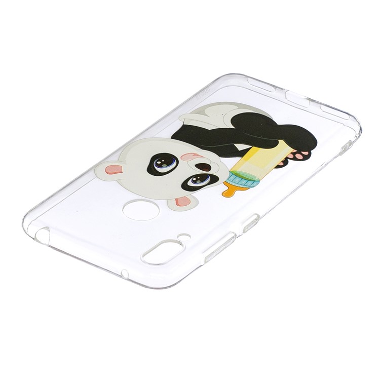 Pattern Printing TPU Case for Huawei Y7 (2019) - Panda Holding a Bottle-4
