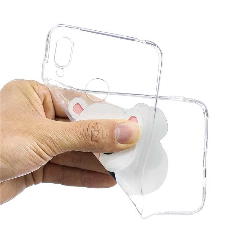 Pattern Printing TPU Case for Huawei Y7 (2019) - Panda Holding a Bottle-5