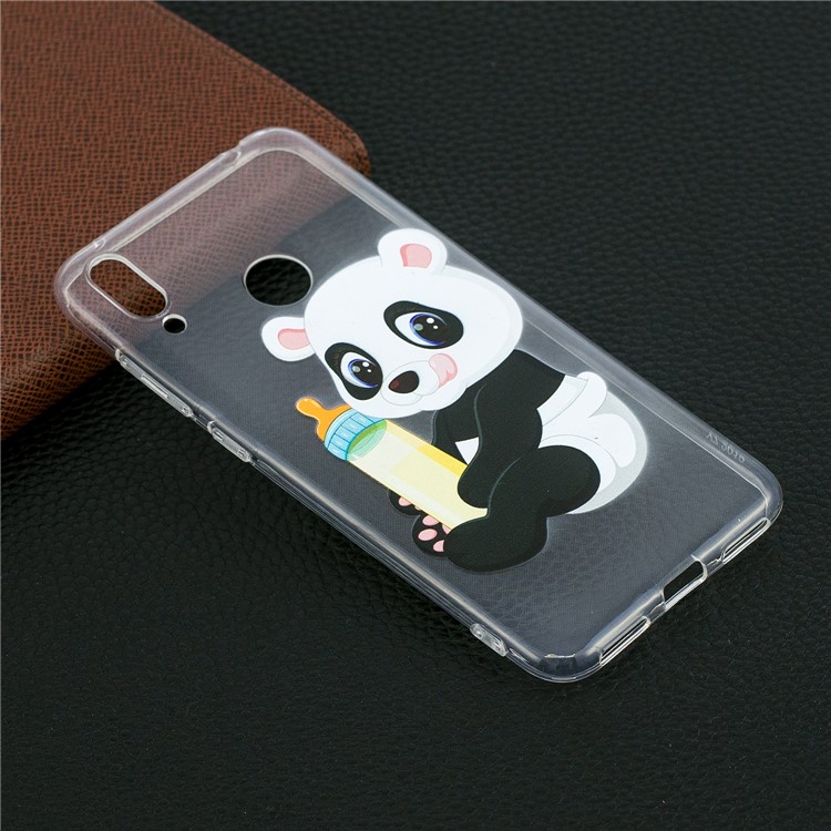 Pattern Printing TPU Case for Huawei Y7 (2019) - Panda Holding a Bottle-6