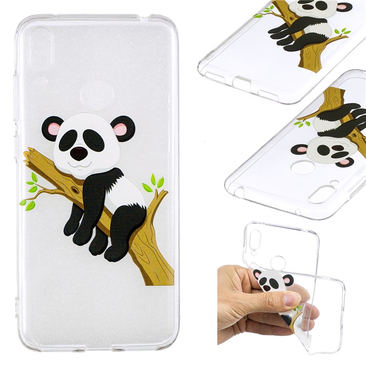 Pattern Printing TPU Case for Huawei Y7 (2019) - Panda Climbing Tree-1