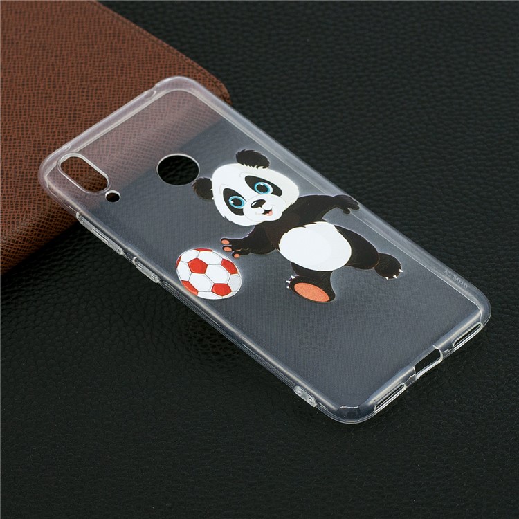 Pattern Printing TPU Case for Huawei Y7 (2019) - Panda Playing Football-6