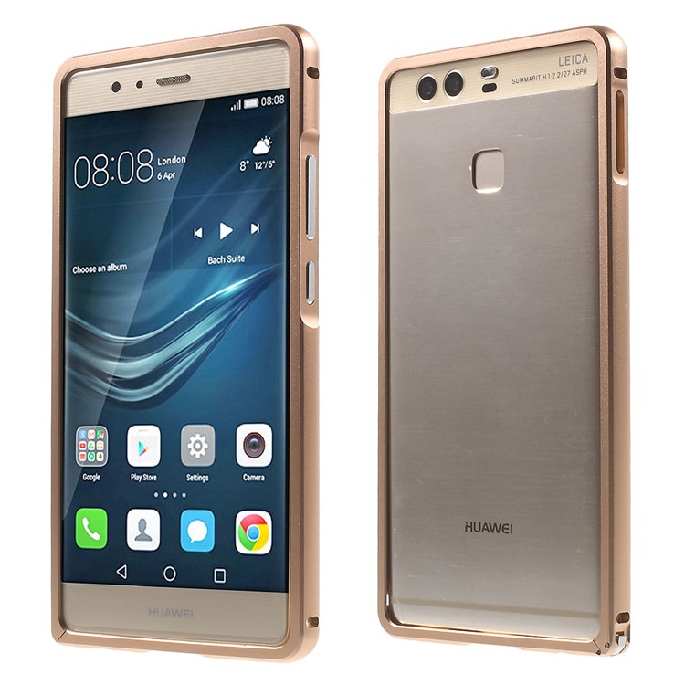 Aluminium Alloy Bumper for Huawei P9 with Hippocampal Buckle - Rose Gold-1