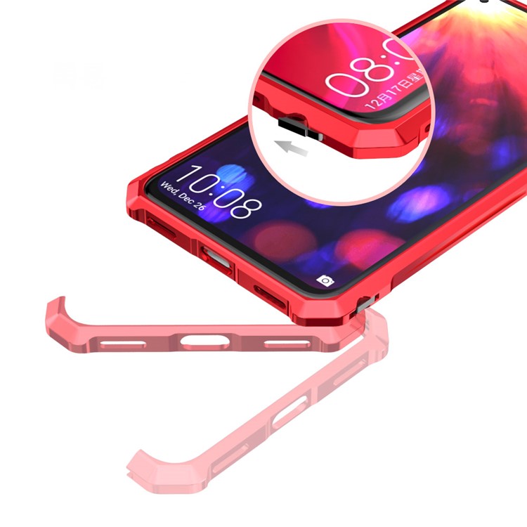 Glass Phone Case with Metal Frame for Huawei Honor View 20 / V20 - Red-3