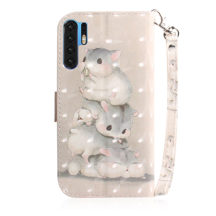 Pattern Printing Light Spot Decor Leather Wallet Case for Huawei P30 Pro - Mouse Pattern-3