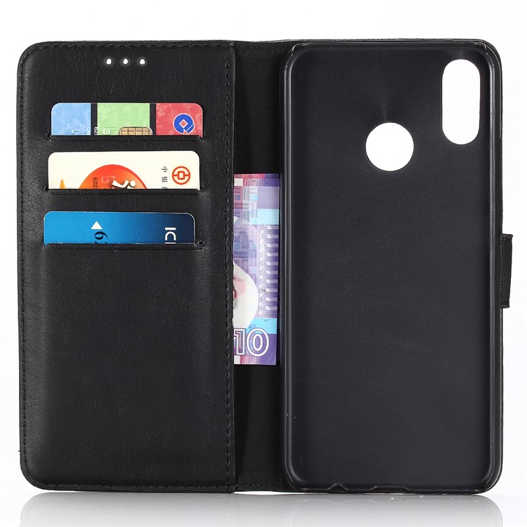 Crazy Horse Vintage Leather Wallet Stand Cover for Huawei Nova Lite 3 - Black-2