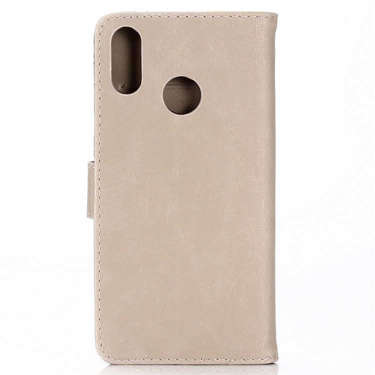 Crazy Horse Vintage Leather Wallet Stand Cover for Huawei Nova Lite 3 - Grey-2
