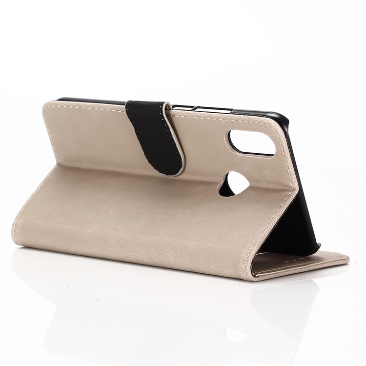 Crazy Horse Vintage Leather Wallet Stand Cover for Huawei Nova Lite 3 - Grey-4