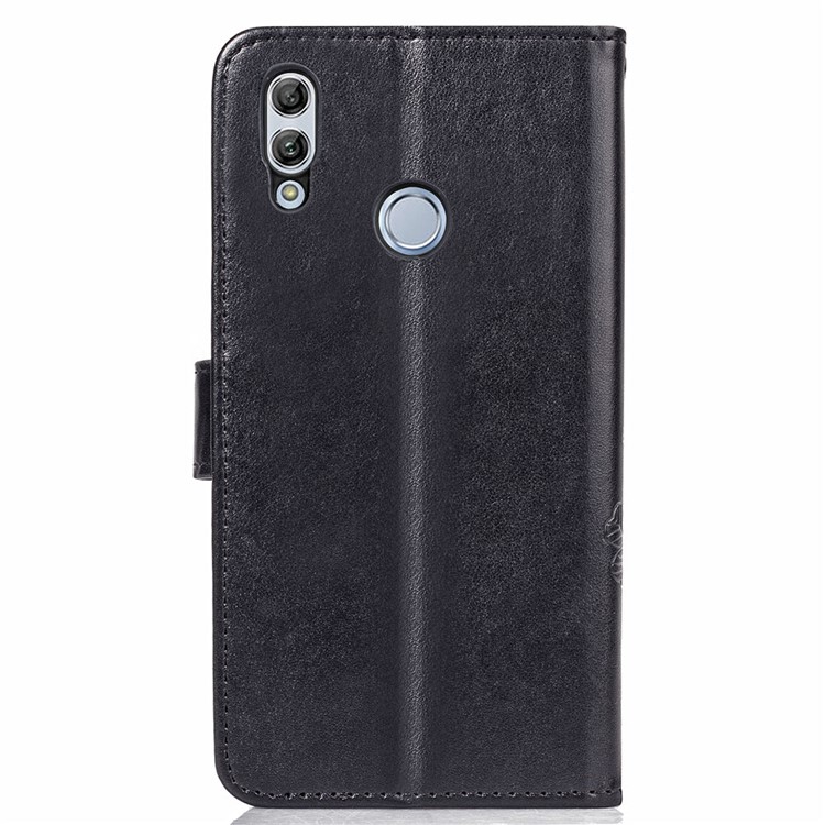 HAT PRINCE Imprinted Clover Leather Wallet Stand Case for Huawei P Smart (2019) - Black-3