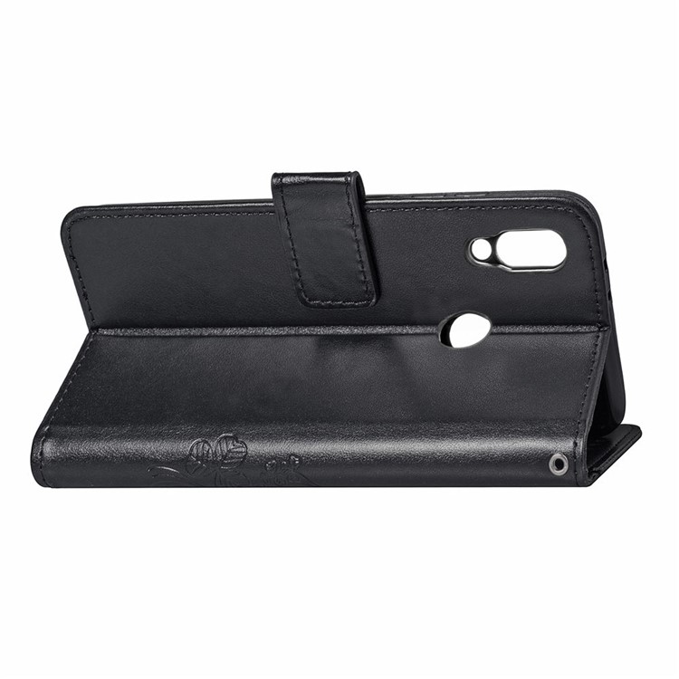 HAT PRINCE Imprinted Clover Leather Wallet Stand Case for Huawei P Smart (2019) - Black-6