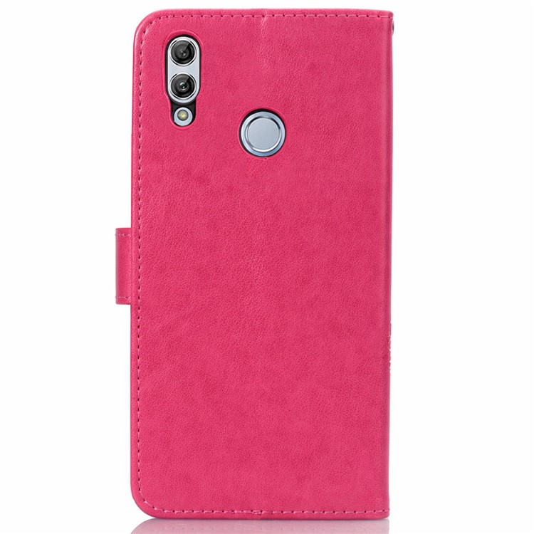HAT PRINCE Imprinted Clover Leather Wallet Stand Case for Huawei P Smart (2019) - Rose-3