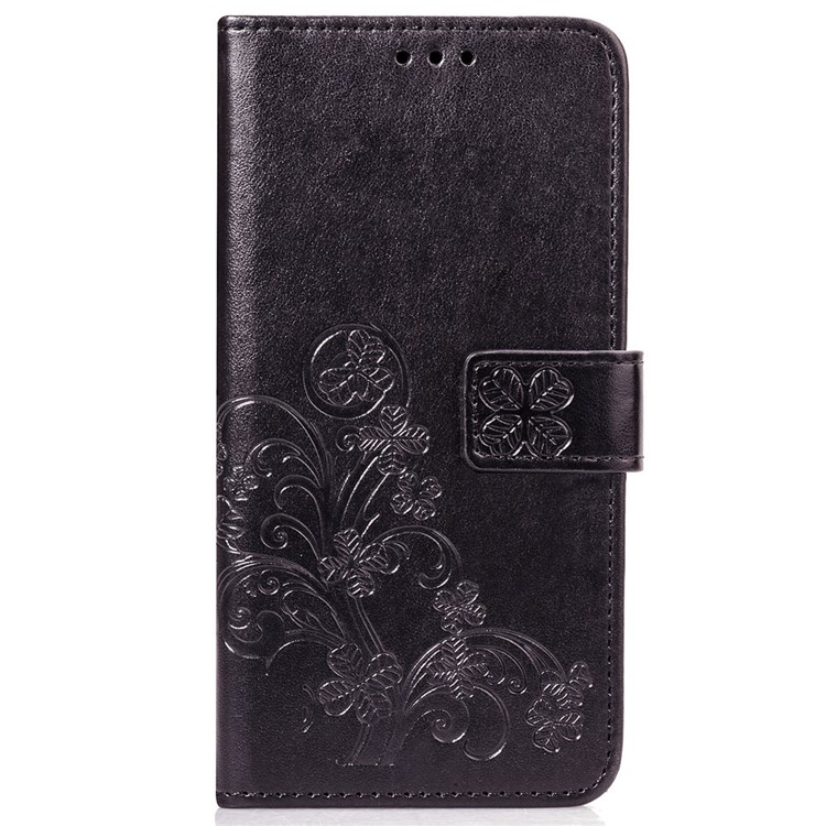 HAT PRINCE Imprinted Clover Leather Wallet Stand Case for Huawei Y9 (2019) / Enjoy 9 Plus - Black-2