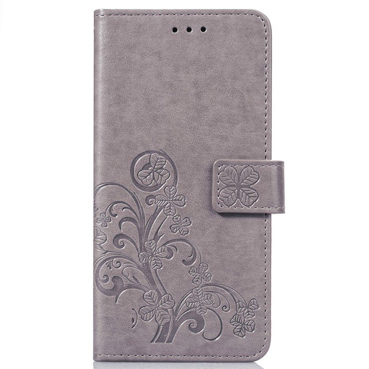 HAT PRINCE Bedruckter Clover-Leder-Etui Für Huawei Y9 (2019) / 9 Plus Genießen - Grau-2