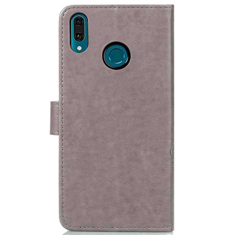 HAT PRINCE Bedruckter Clover-Leder-Etui Für Huawei Y9 (2019) / 9 Plus Genießen - Grau-3