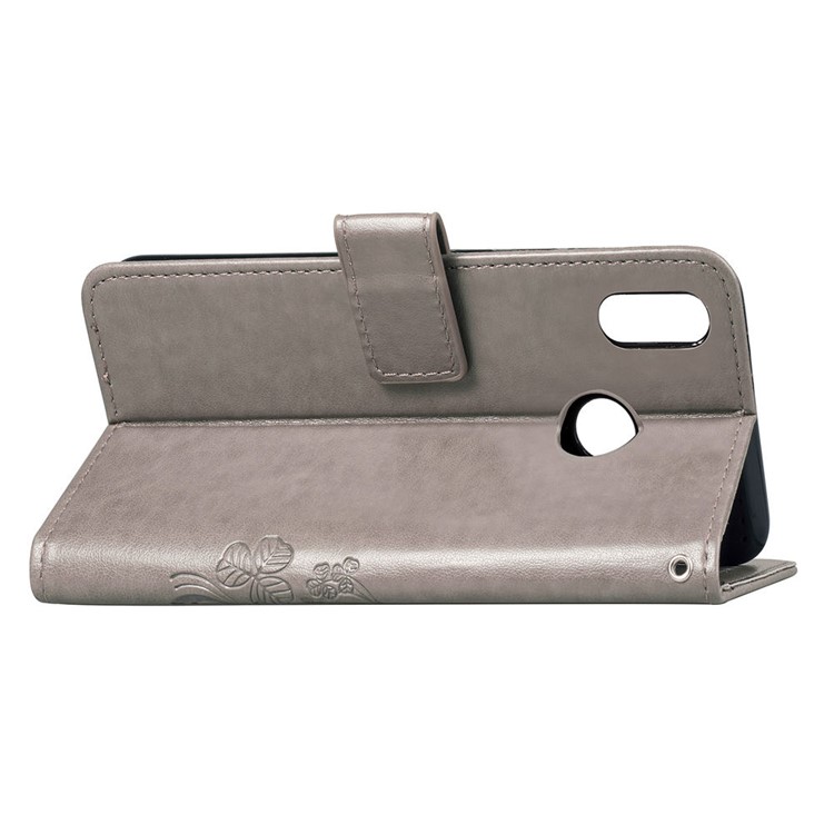 HAT PRINCE Bedruckter Clover-Leder-Etui Für Huawei Y9 (2019) / 9 Plus Genießen - Grau-6