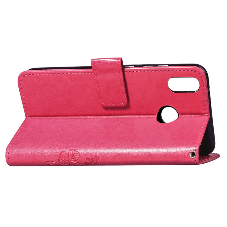 HAT PRINCE Imprinted Clover Leather Wallet Stand Case for Huawei Y9 (2019) / Enjoy 9 Plus - Rose-6