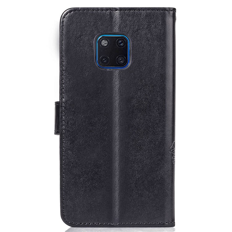 HAT PRINCE Imprinted Clover Leather Wallet Stand Case for Huawei Mate 20 Pro - Black-3
