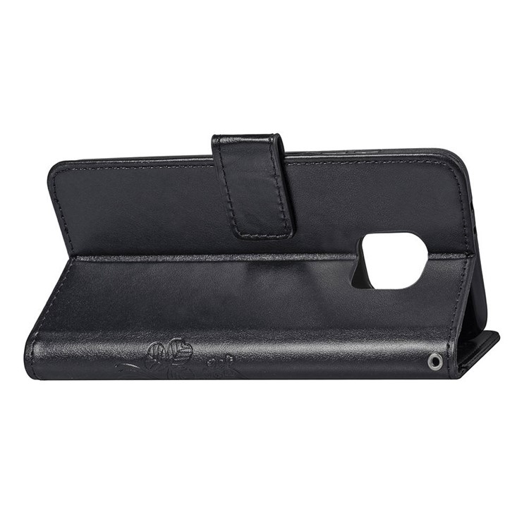 HAT PRINCE Imprinted Clover Leather Wallet Stand Case for Huawei Mate 20 Pro - Black-6