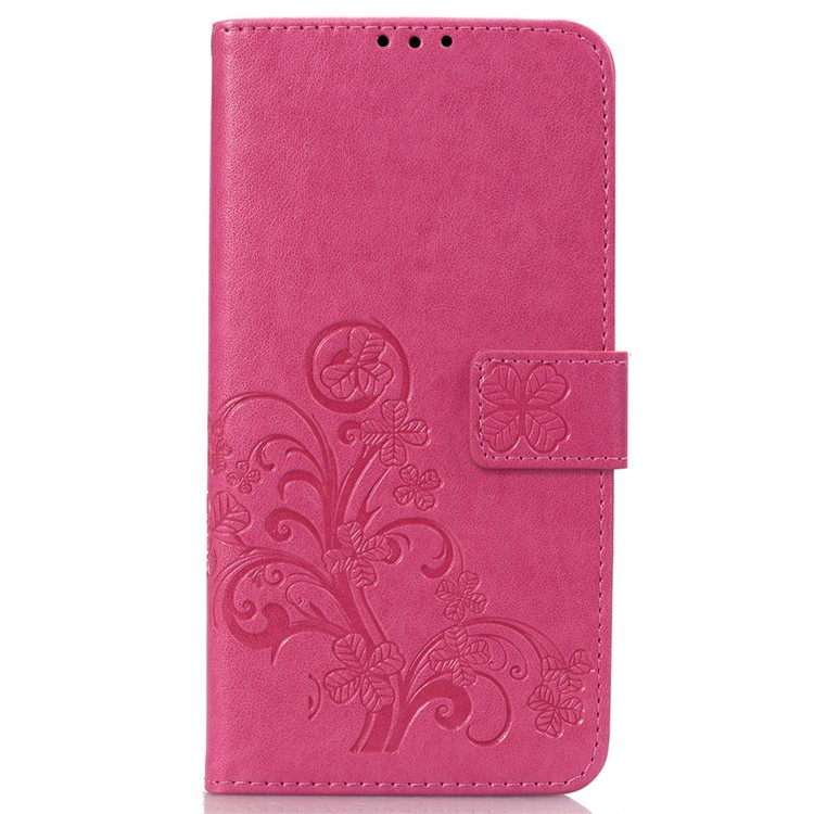 HAT PRINCE Imprinted Clover Leather Wallet Stand Case for Huawei Mate 20 Pro - Rose-2