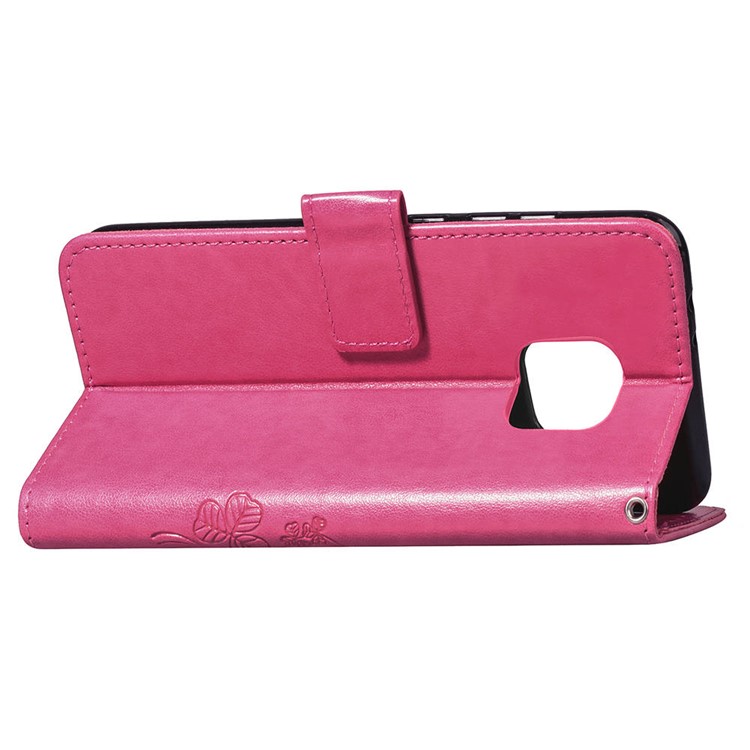 HAT PRINCE Imprinted Clover Leather Wallet Stand Case for Huawei Mate 20 Pro - Rose-6