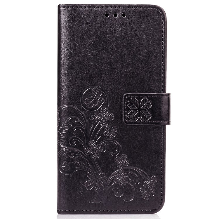 HAT PRINCE Imprinted Clover Leather Wallet Case for Huawei Mate 20 - Black-2