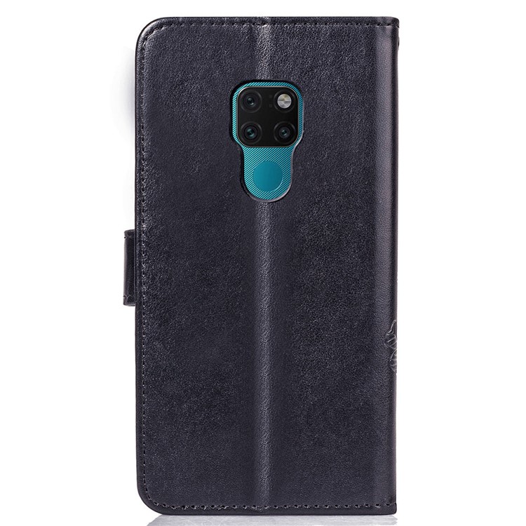 HAT PRINCE Imprinted Clover Leather Wallet Case for Huawei Mate 20 - Black-3