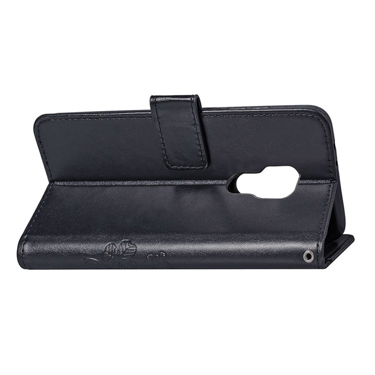 HAT PRINCE Imprinted Clover Leather Wallet Case for Huawei Mate 20 - Black-6