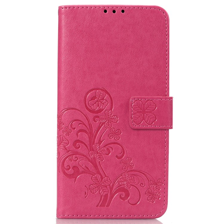 HAT PRINCE Imprinted Clover Leather Wallet Case for Huawei Mate 20 - Rose-2