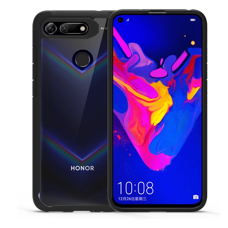 Shock-resistant PC + TPU Hybrid Back Shell for Huawei Honor View 20/V20 - Black