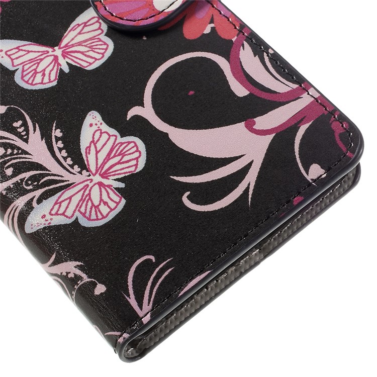 Diary Style Wallet Stand Leather Case for Huawei P9 - Butterflies and Flowers-9