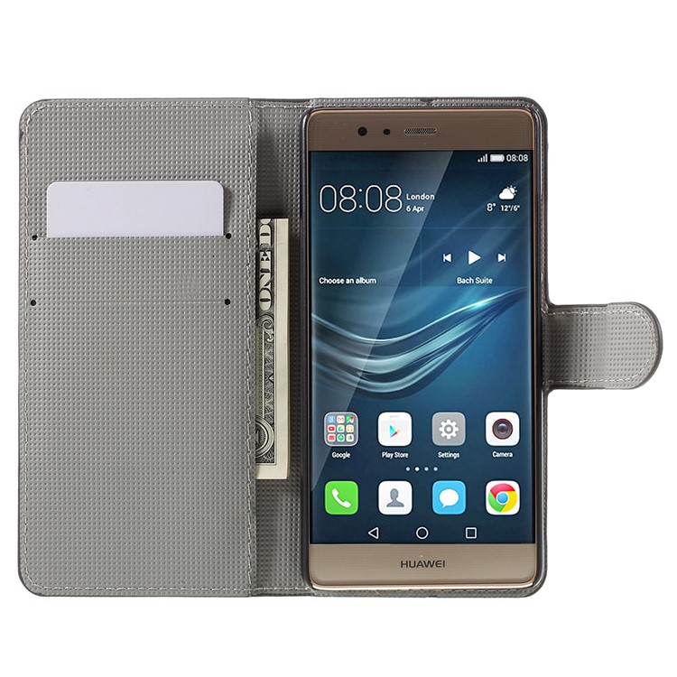 Flip Wallet Stand Ledertasche für Huawei P9 - Sweet Owl Familie-6