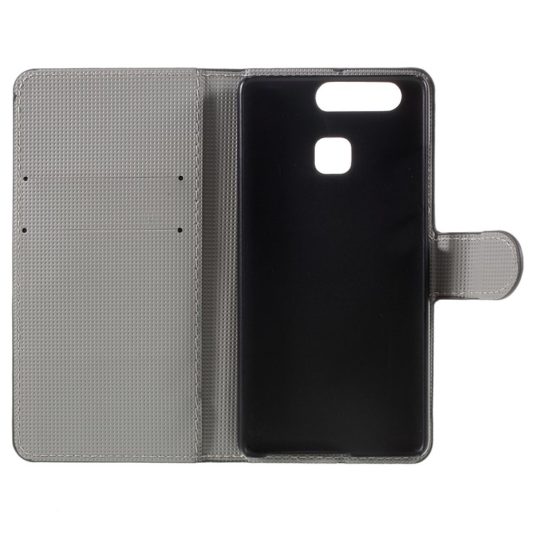 Flip Wallet Stand Ledertasche für Huawei P9 - Sweet Owl Familie-7