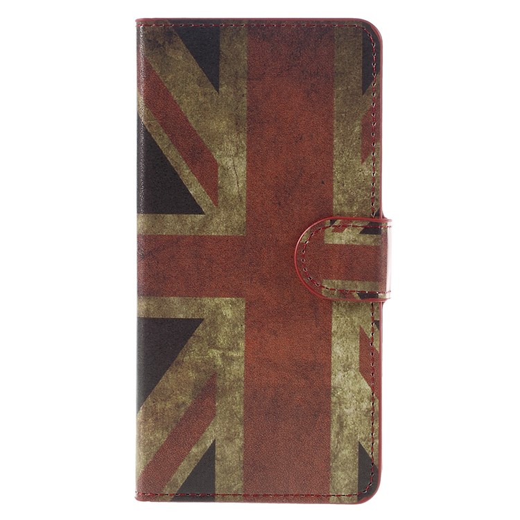Wallet Stand Faux Leather Shell Case for Huawei P9 - Retro UK Flag-3
