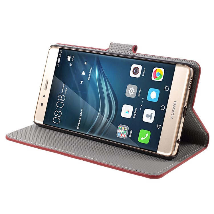 Wallet Stand Faux Leather Shell Case for Huawei P9 - Retro UK Flag-4