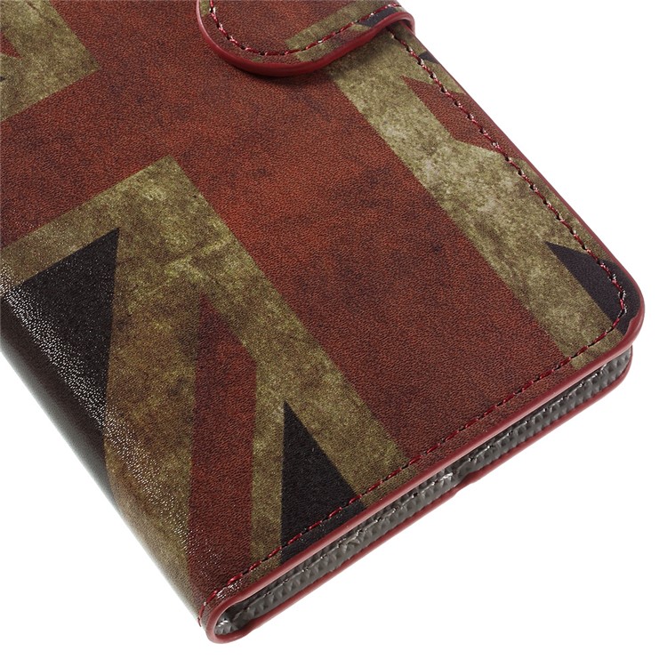 Wallet Stand Faux Leather Shell Case for Huawei P9 - Retro UK Flag-9