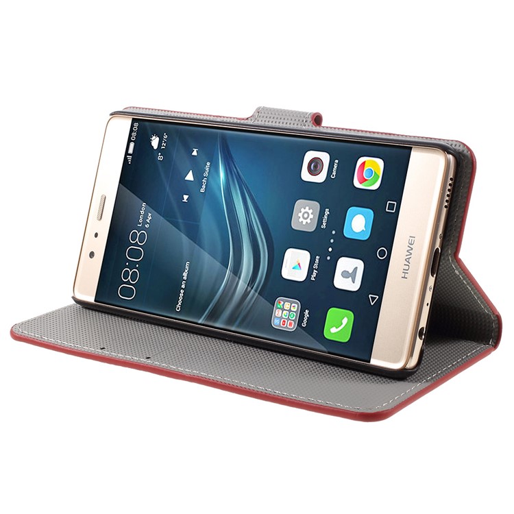 Faux Leather Card Holder Case for Huawei P9 - Vintage US American Flag-4