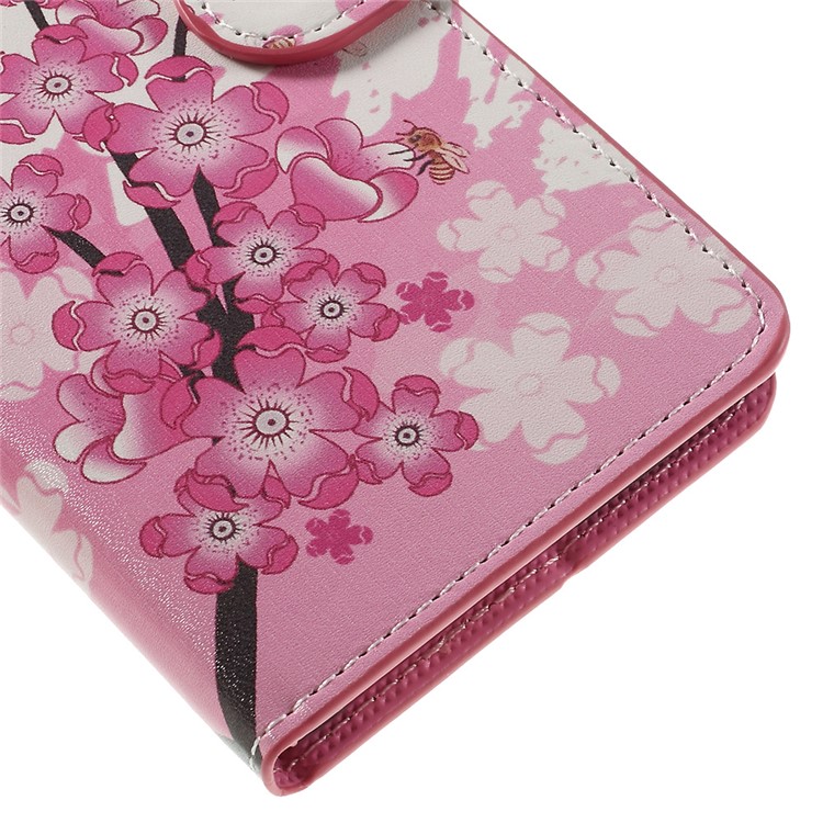 Wallet Stand Leather Flip Cover Case para Huawei P9 - Flor de ameixa-9