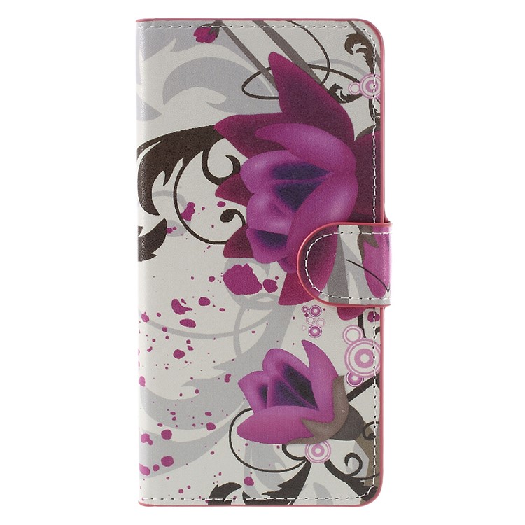 Card Holder Stand Leather Phone Case for Huawei P9 - Kapok Flower-3