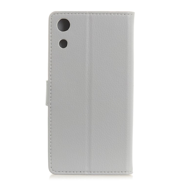 Litchi Skin Wallet Leather Stand Case for Huawei Honor Play 8A - White-4