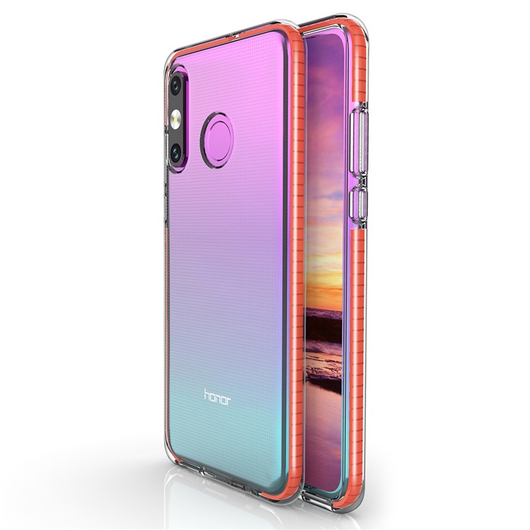 For Huawei P30 Lite Dual-color Shock-resistant TPE TPU Hybrid Phone Case - Orange-1