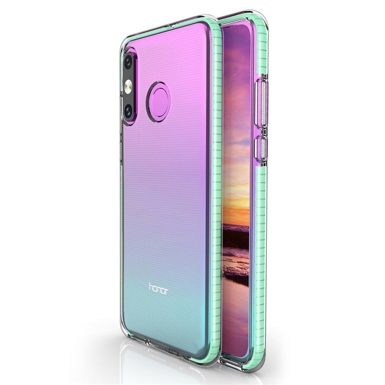 For Huawei P30 Lite Dual-color Shock-resistant TPE TPU Hybrid Phone Case - Cyan-1