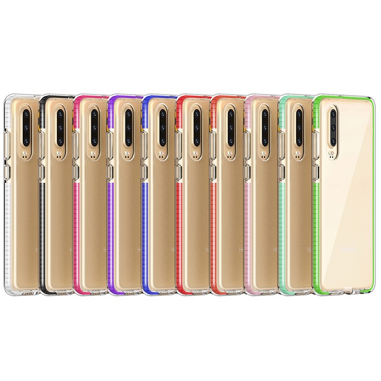 Flexible TPU Back Soft TPE Edge Hybrid Drop Resistant Case for Huawei P30 - White-2