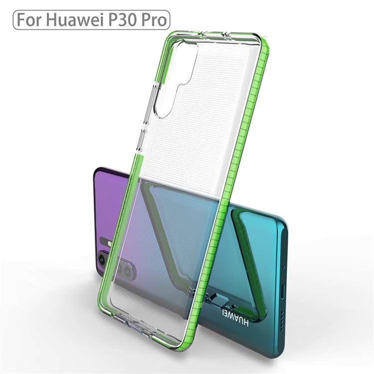 For Huawei P30 Pro Dual-color Shock-resistant TPE TPU Hybrid Phone Case - Green-3