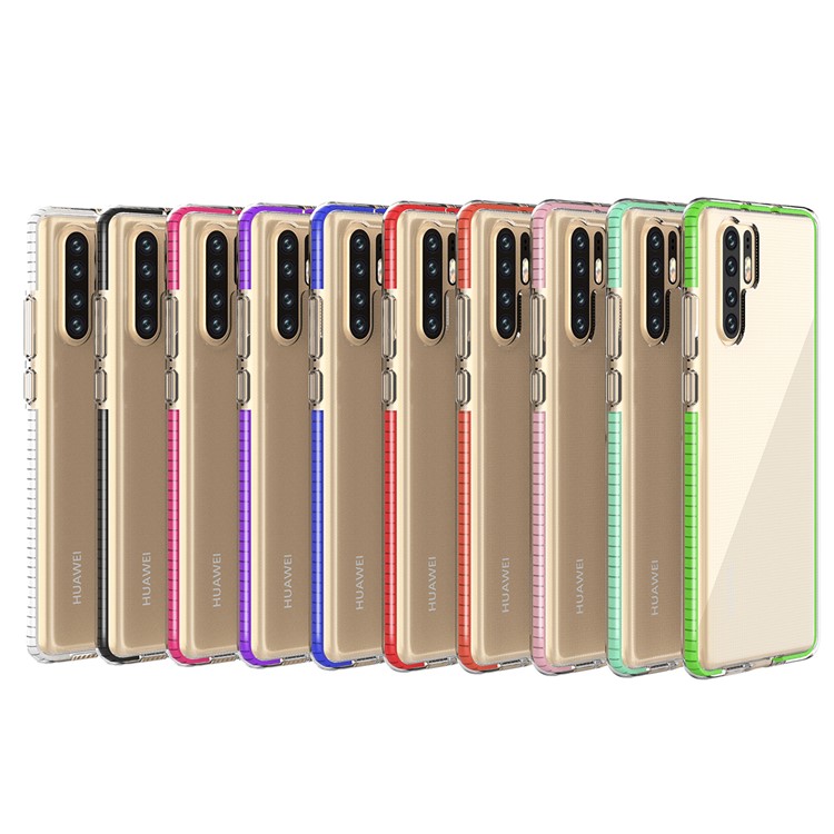 For Huawei P30 Pro Dual-color Shock-resistant TPE TPU Hybrid Phone Case - Green-5