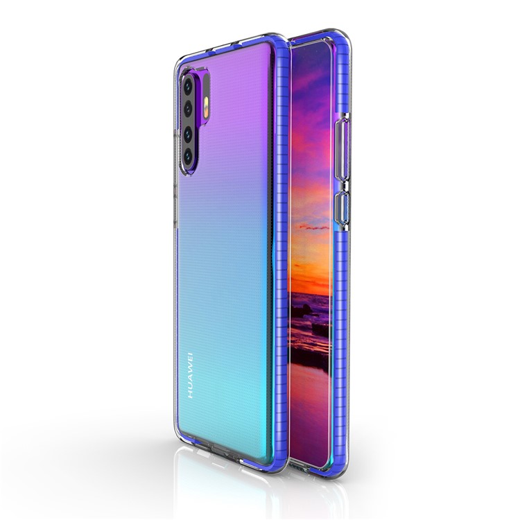 For Huawei P30 Pro Dual-color Shock-resistant TPE TPU Hybrid Phone Case - Blue-1